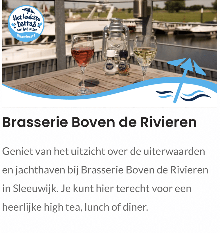 Nominatie terrasverkiezing Brasserie Boven de Rivieren